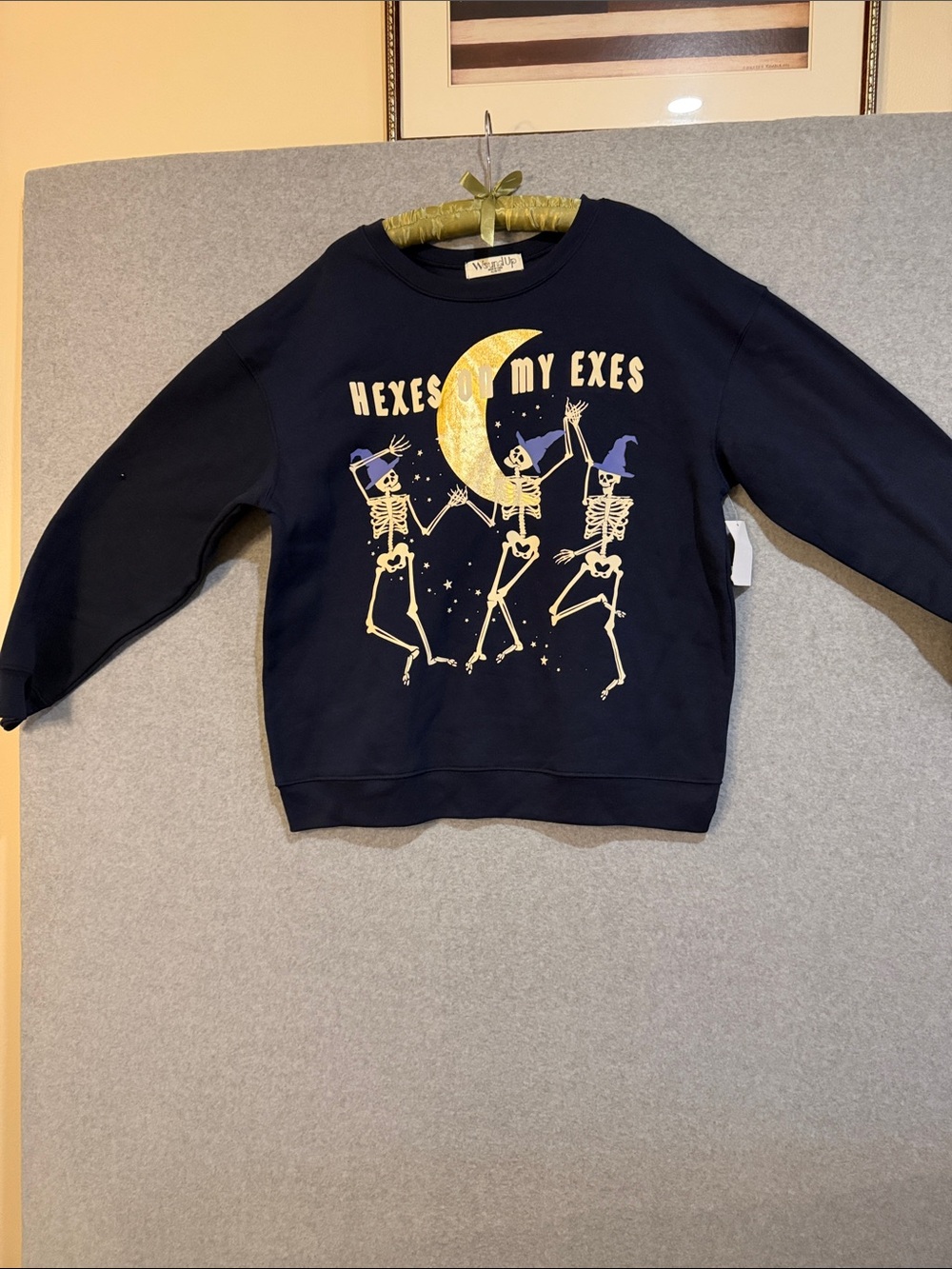 Navy "Hexes On My Exes" Skeleton Graphic Sweatshirt